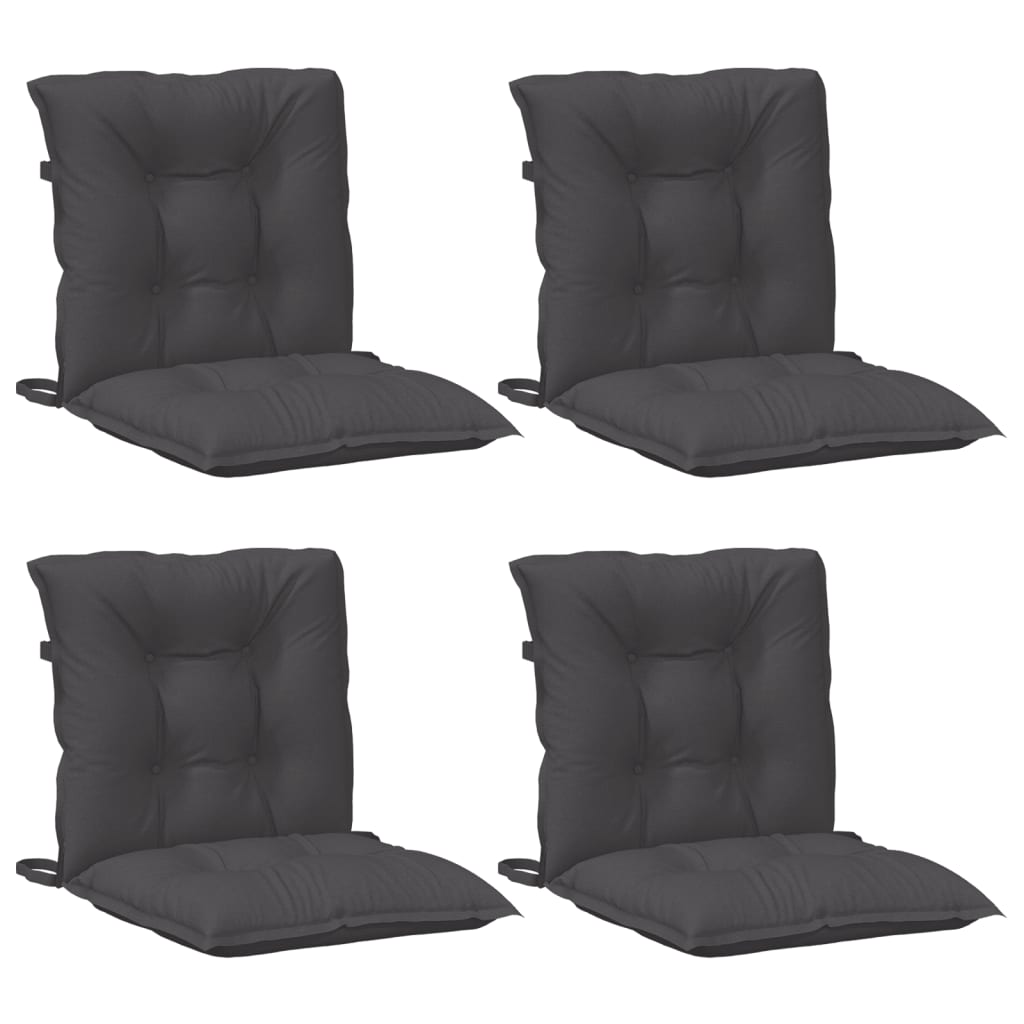 Lowback Chair Cushions 4 pcs Melange Anthracite 39.4"x19.7"x2.8" Fabric