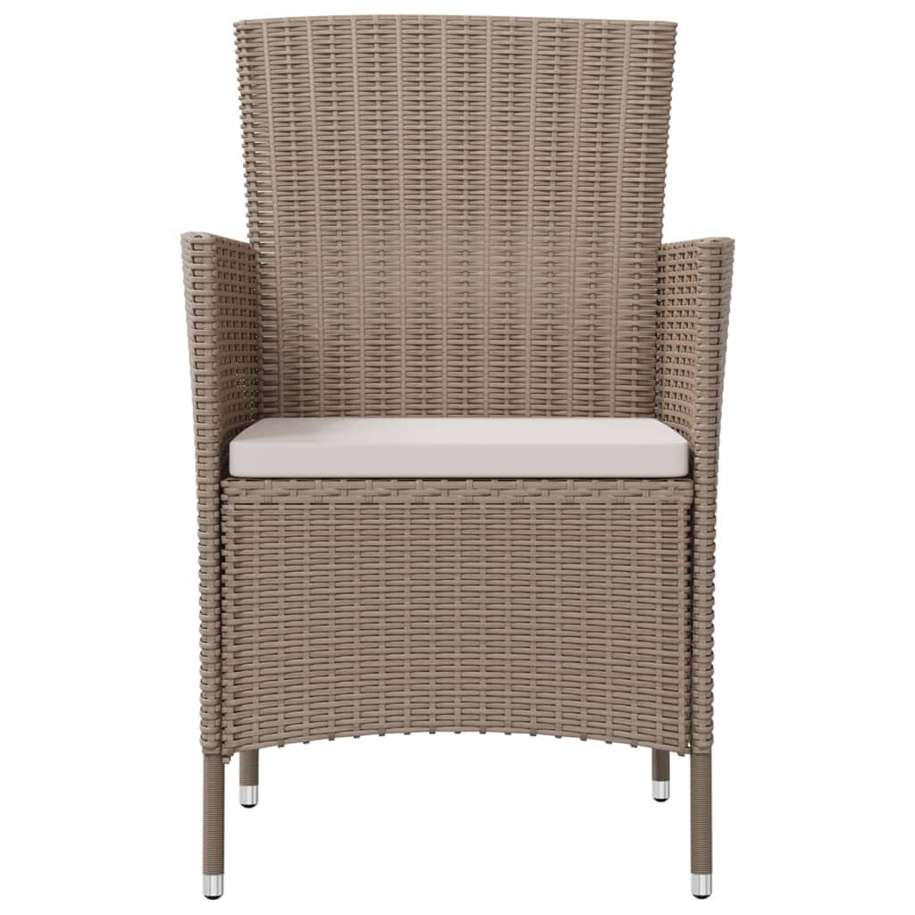 Patio Chairs with Cushions 4 pcs Poly Rattan Beige