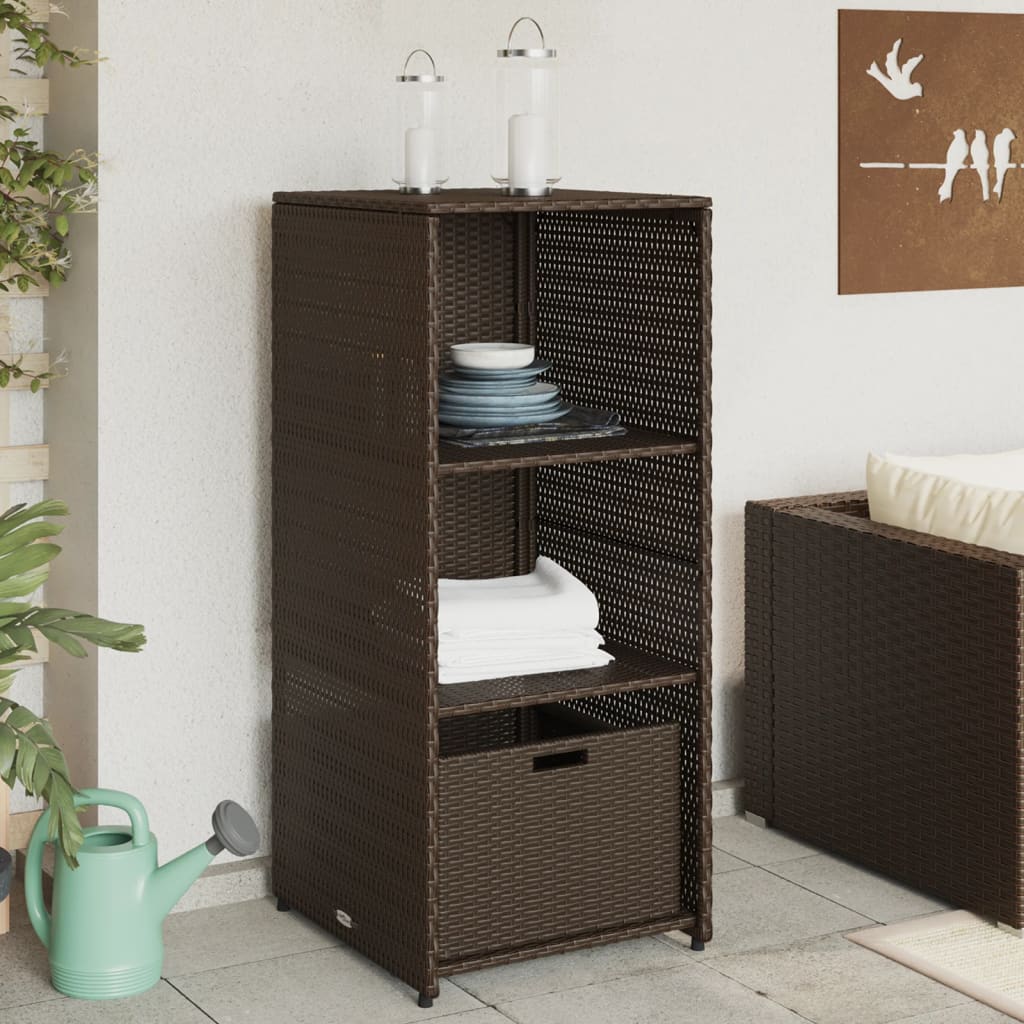 Patio Storage Cabinet Brown 19.7"x21.7"x45.3" Poly Rattan