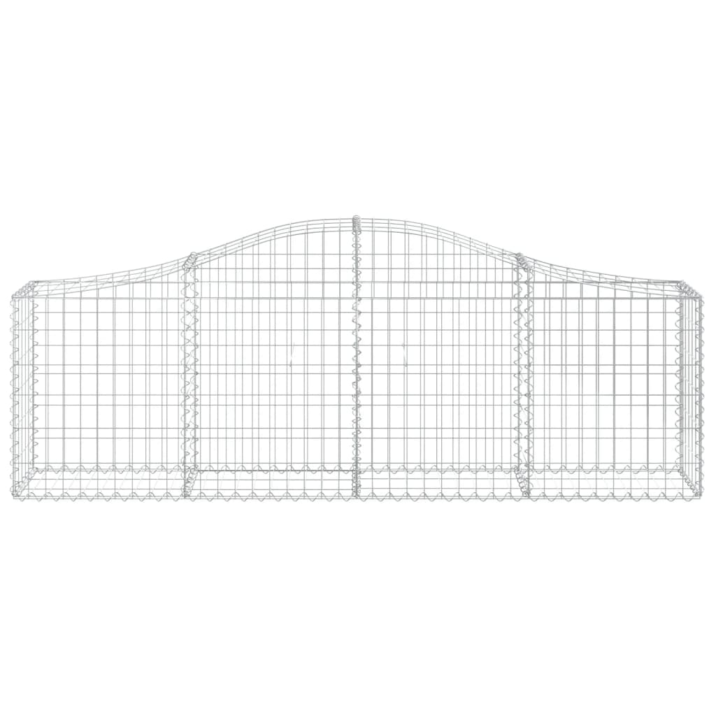 Arched Gabion Baskets 8 pcs 78.7"x11.8"x23.6"/31.5" Galvanized Iron