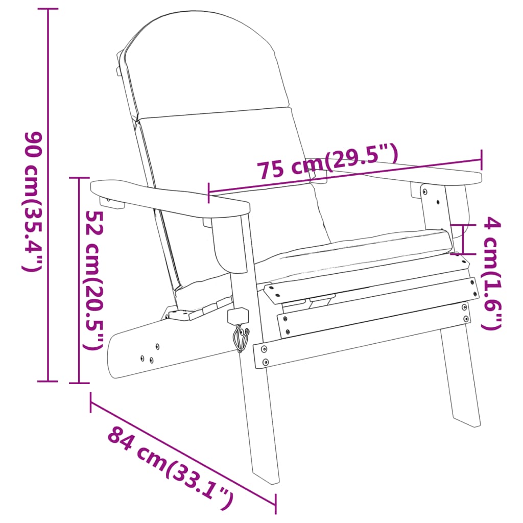 3 Piece Adirondack Patio Lounge Set Solid Wood Acacia