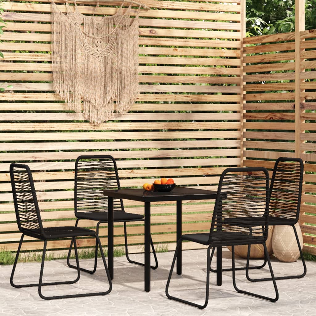 5 Piece Patio Dining Set Black