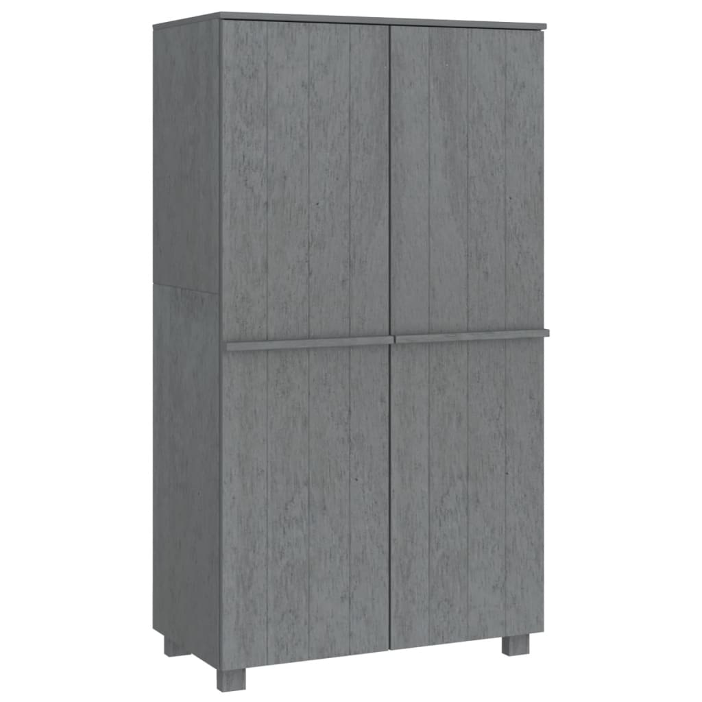 Wardrobe HAMAR Dark Gray 35"x19.7"x70.9" Solid Wood Pine