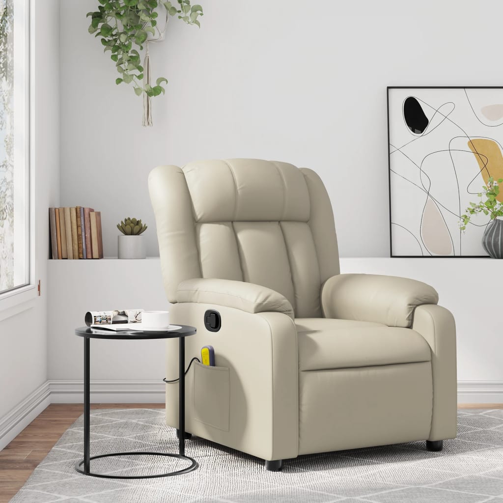 Massage Recliner Chair Black Faux Leather