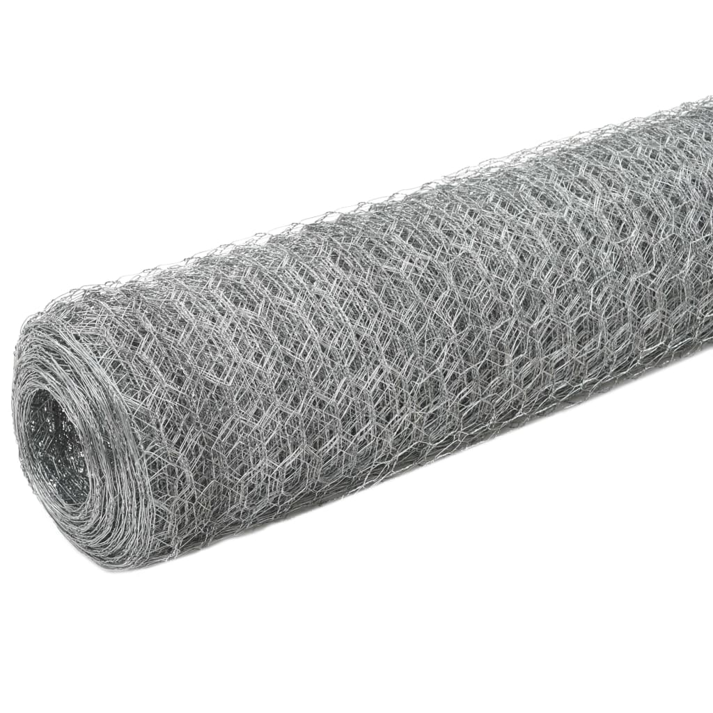 Chicken Wire Fence Galvanized Steel 82'x3.9' Silver