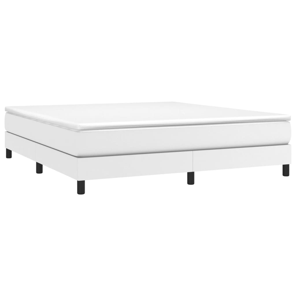 Bed Frame without Mattress White California King Faux Leather (US Only)