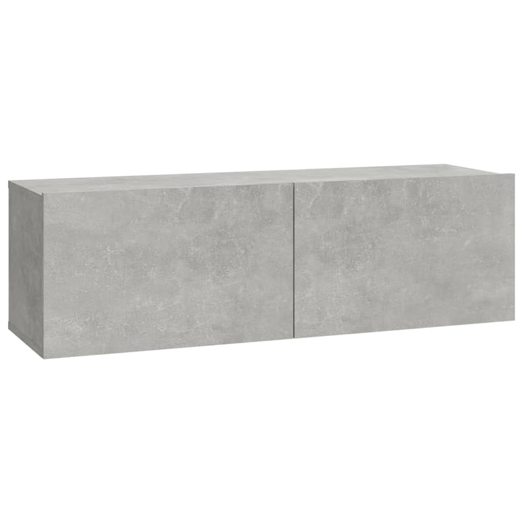 7 Piece TV Stand Set Concrete Gray Engineered Wood