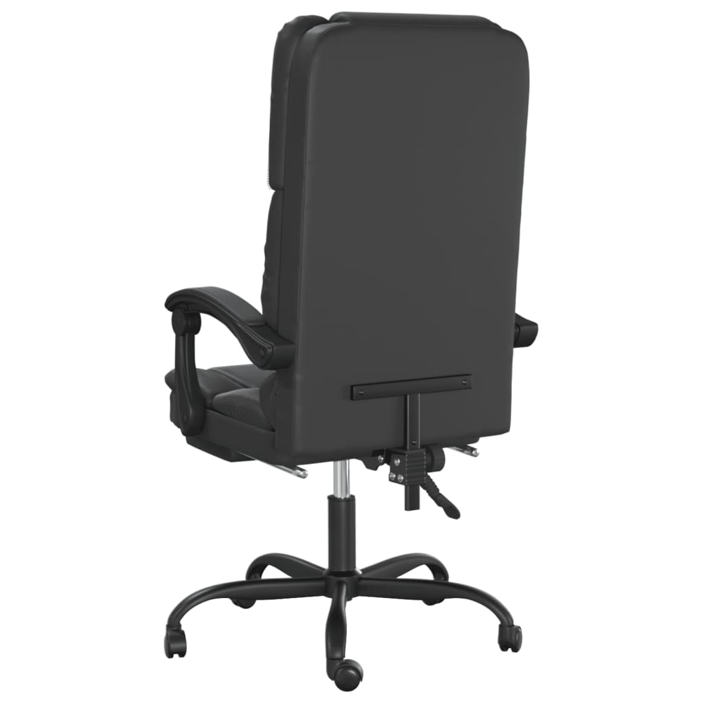 Massage Reclining Office Chair Black Faux Leather