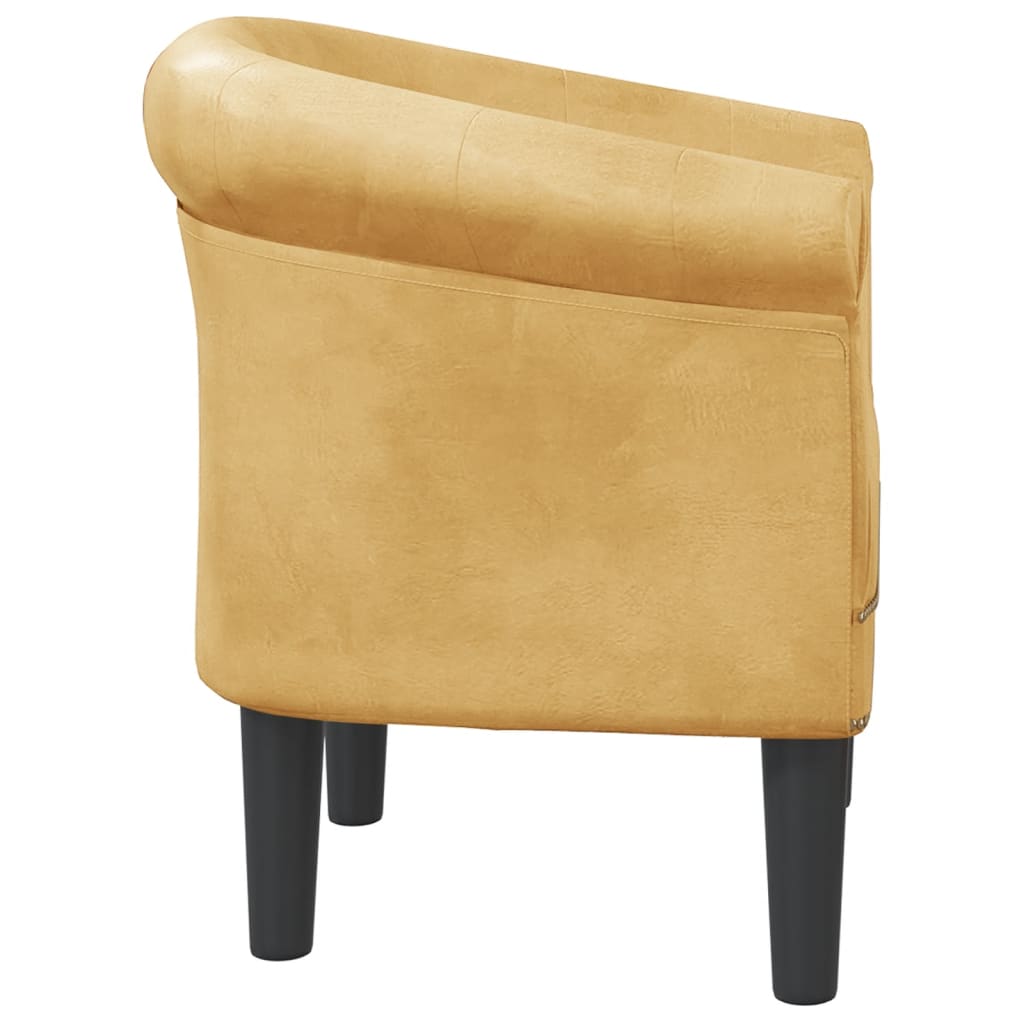 Tub Chair Gold Faux Leather