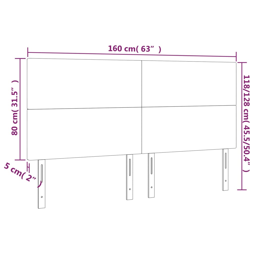 Headboards 4 pcs White 31.5"x2"x30.7"/34.6" Faux Leather