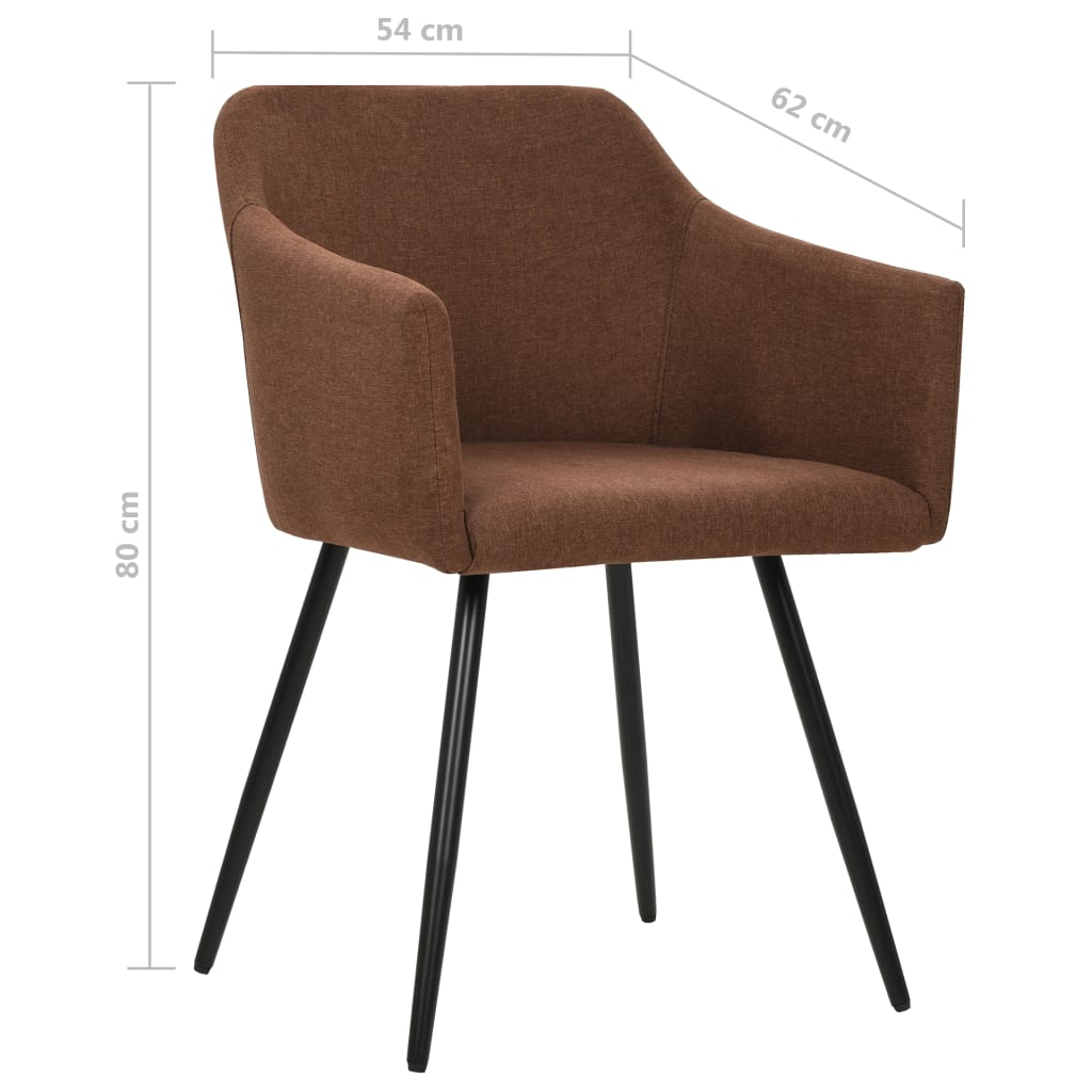 Dining Chairs 2 pcs Brown Fabric