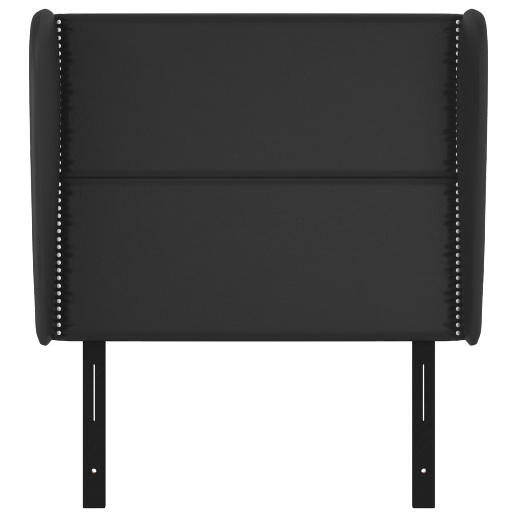 Headboard with Ears Black 40.6"x9.1"x46.5"/50.4" Faux Leather