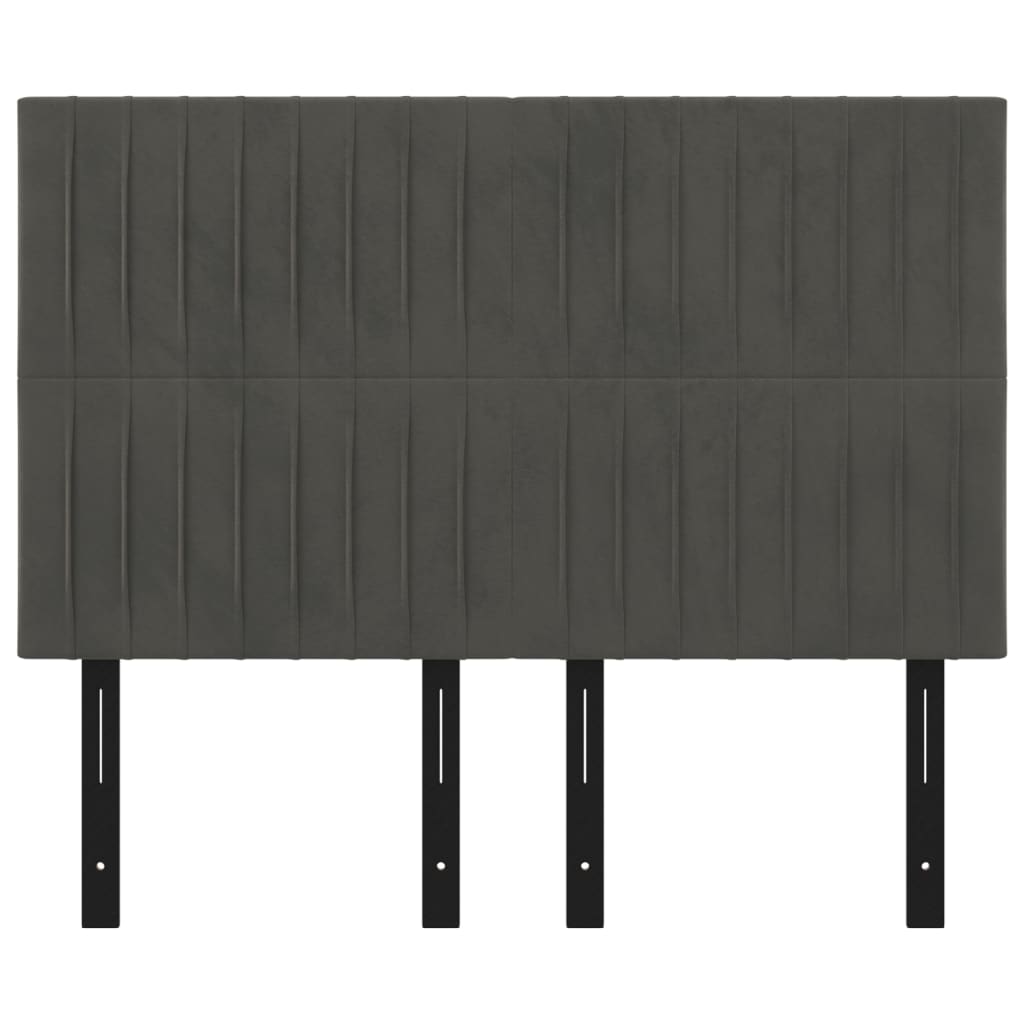 Headboards 4 pcs Dark Gray 28.3"x2"x30.7"/34.6" Velvet