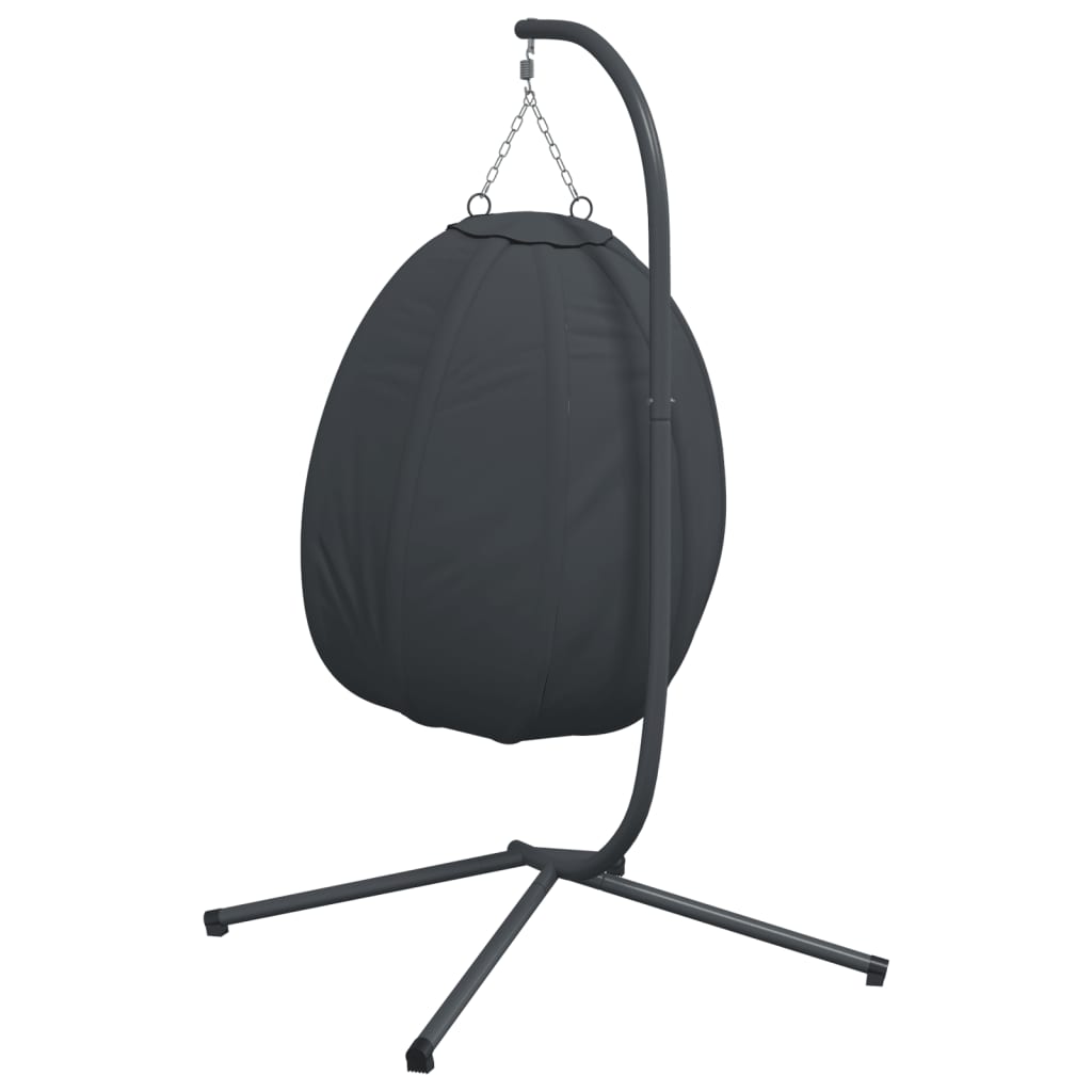 Hanging Egg Chair with Stand Anthracite Fabric and Steel