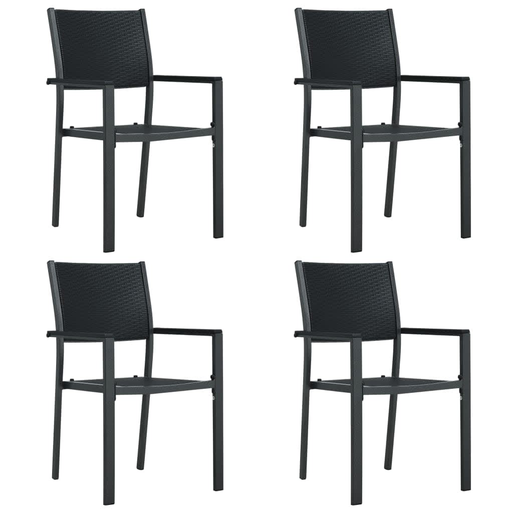 5 Piece Patio Dining Set Black