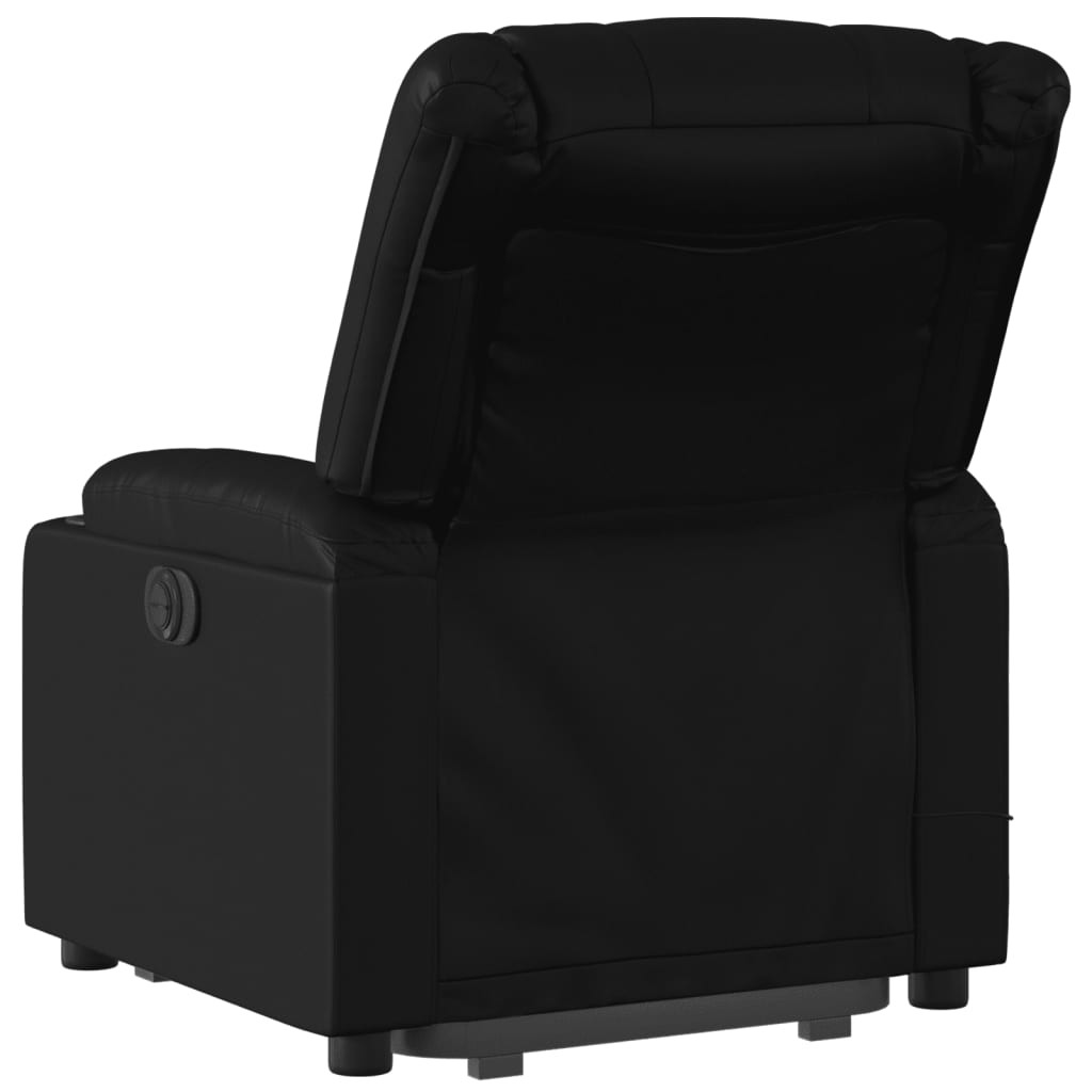 Stand up Massage Recliner Chair Black Faux Leather