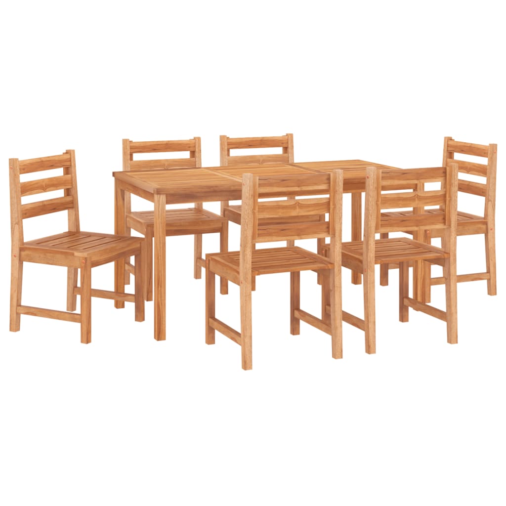 7 Piece Patio Dining Set Solid Wood Teak