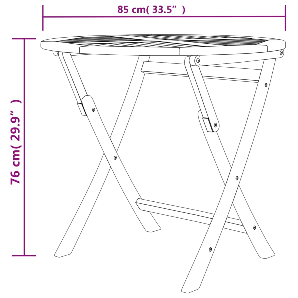 5 Piece Patio Dining Set Solid Wood Teak