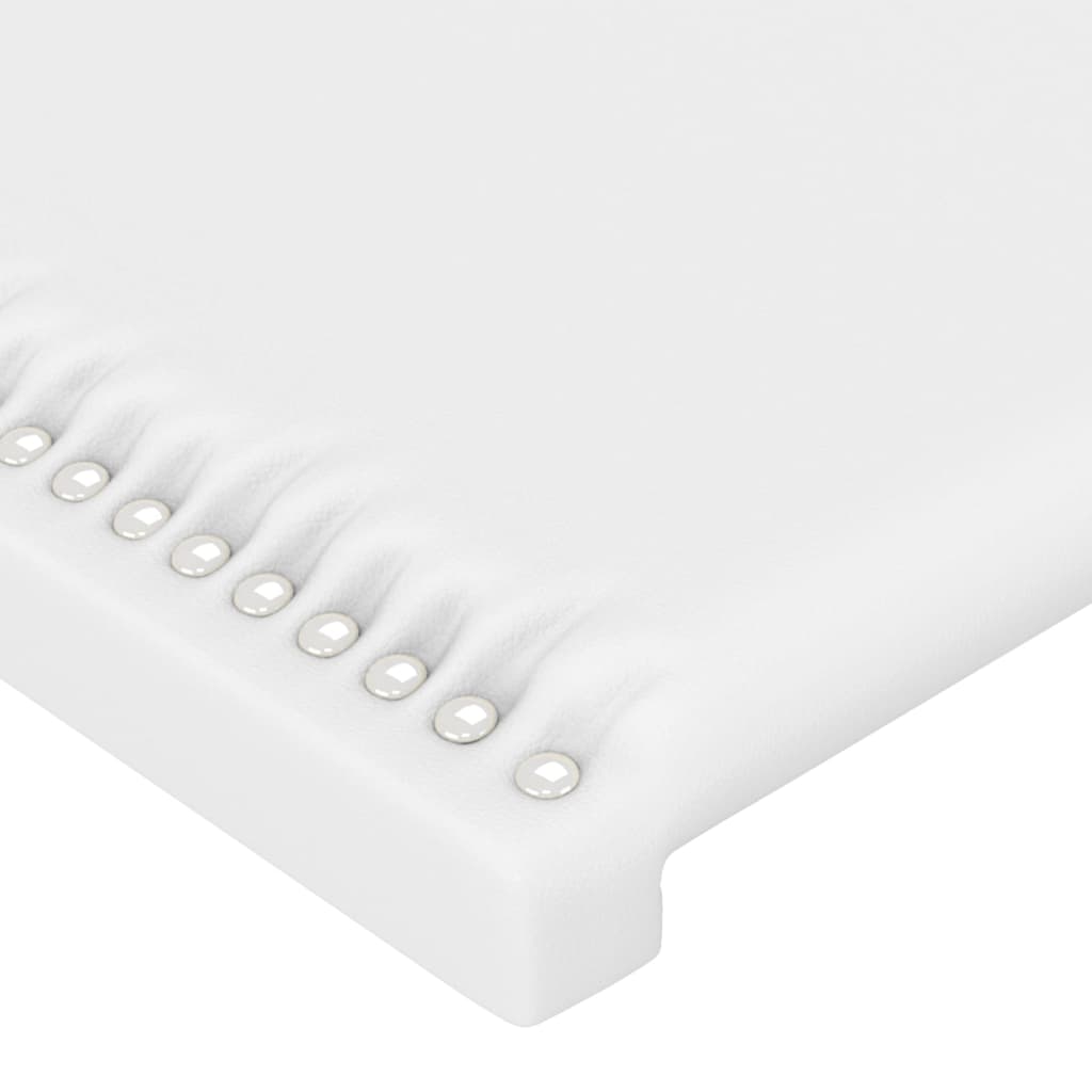 LED Headboard White 63"x2"x46.5"/50.4" Faux Leather