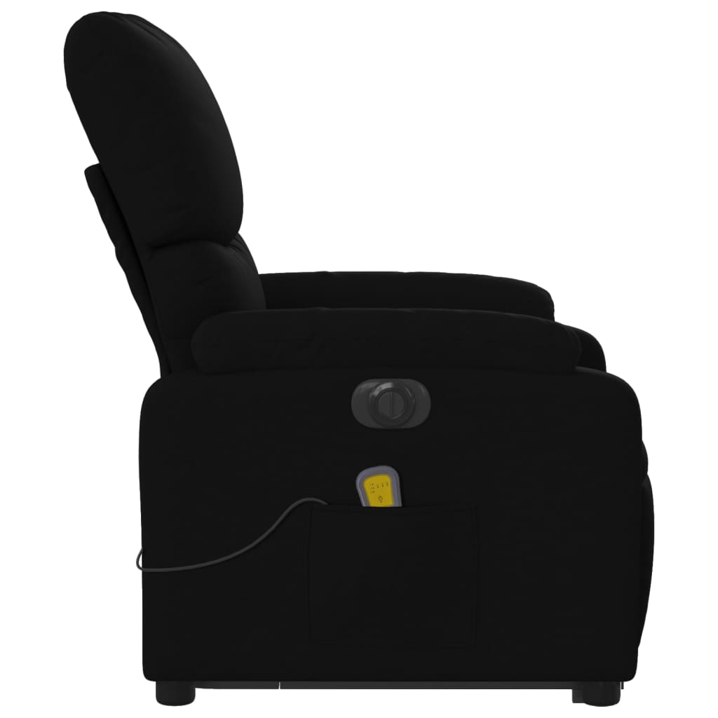 Electric Stand up Massage Recliner Chair Black Fabric