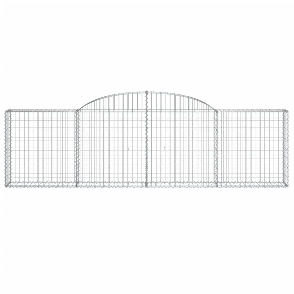 Arched Gabion Baskets 4 pcs 118.1"x11.8"x31.5"/39.4" Galvanized Iron