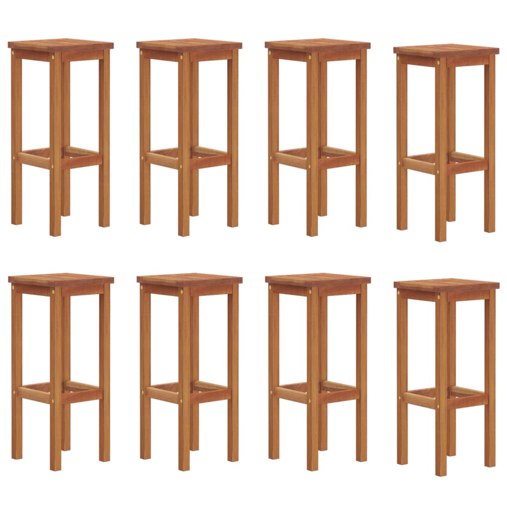 Bar Stools 8 pcs Solid Wood Acacia