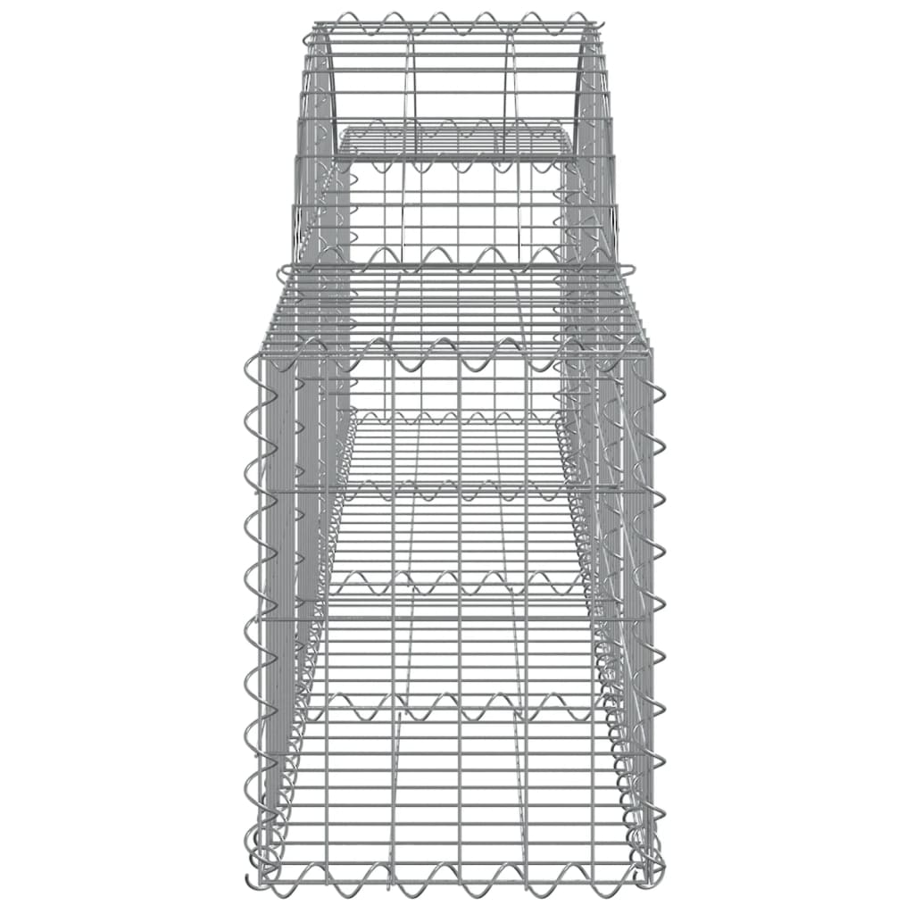 Arched Gabion Baskets 3 pcs 78.7"x11.8"x15.7"/23.6" Galvanized Iron