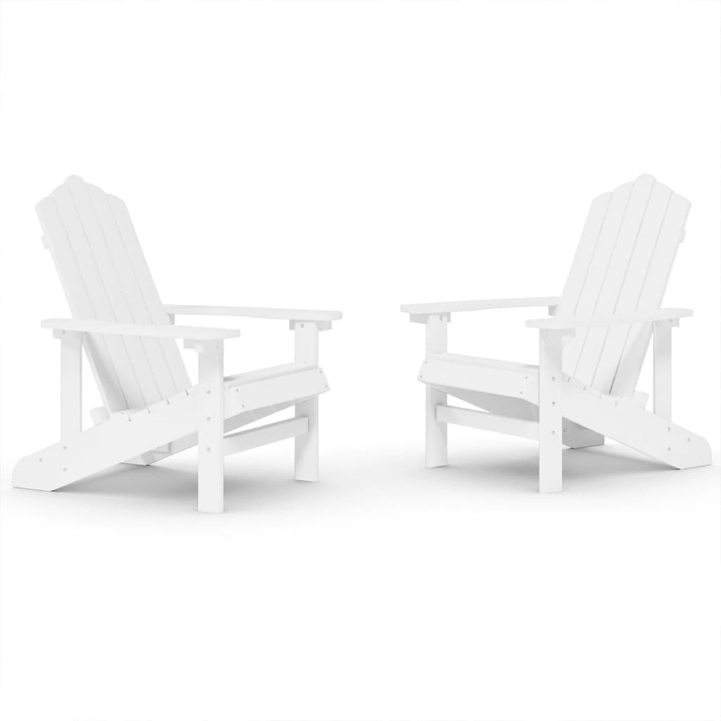 Patio Adirondack Chairs 2 pcs HDPE White