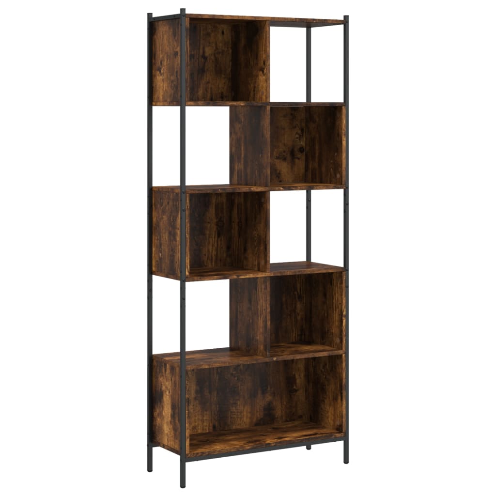 Bookcase Smoked Oak 28.3"x11"x67.7" Engineered Wood