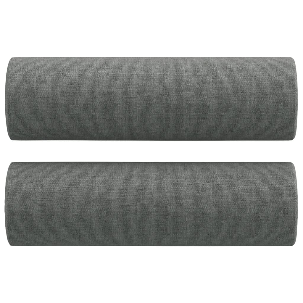 3 Piece Sofa Set with Pillows Dark Gray Fabric