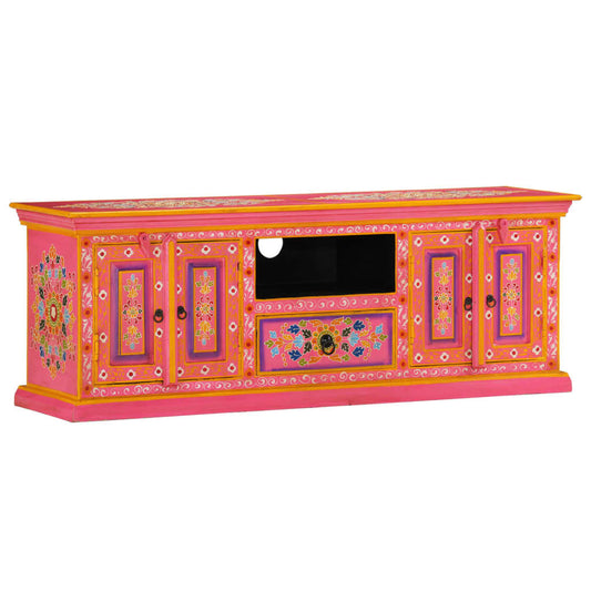 TV Stand Pink 43.3"x11.8"x15.7" Solid Wood Mango