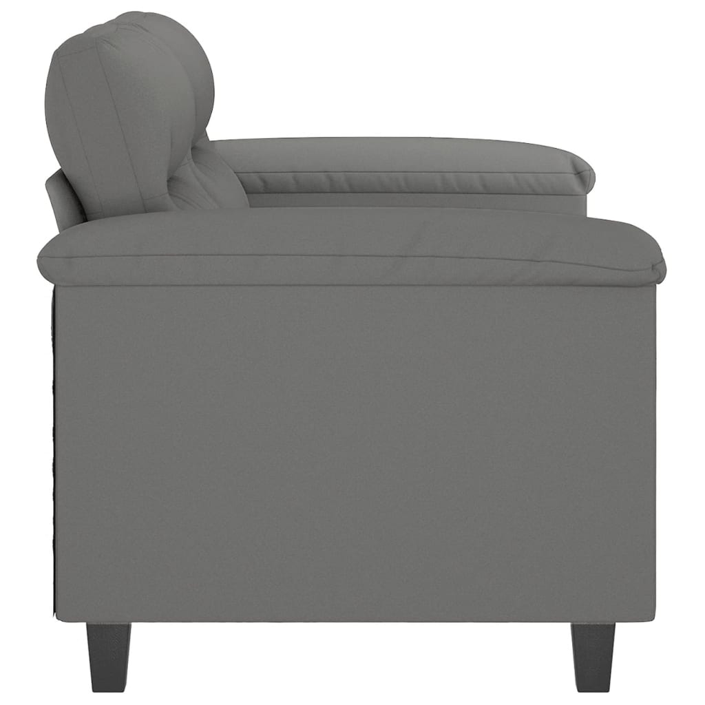 2-Seater Sofa Dark Gray 47.2" Microfiber Fabric