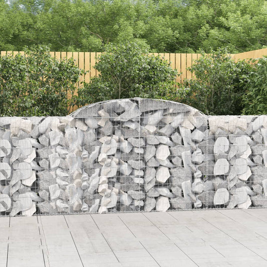 Arched Gabion Baskets 13 pcs 118.1"x11.8"x39.4"/47.2" Galvanized Iron