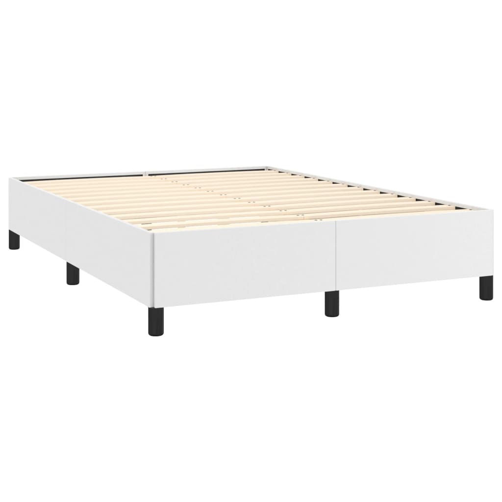 Bed Frame without Mattress White 53.9"x74.8" Full Faux Leather