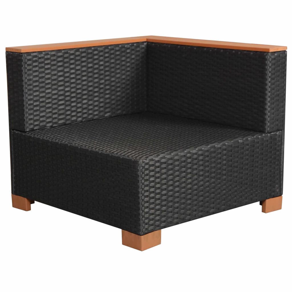 Patio Sofa Poly Rattan Black