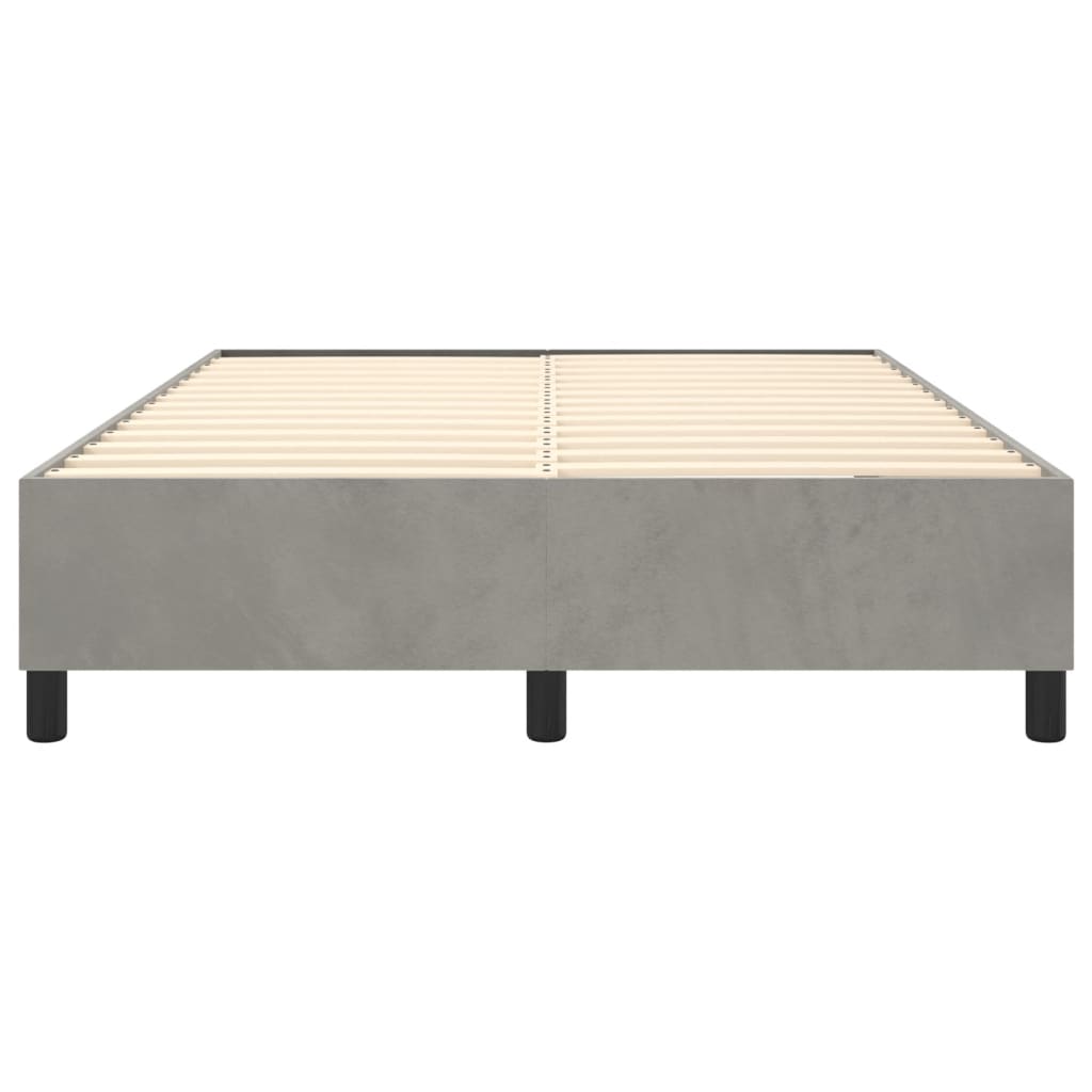 Bed Frame without Mattress Light Gray Full Velvet (US Only)