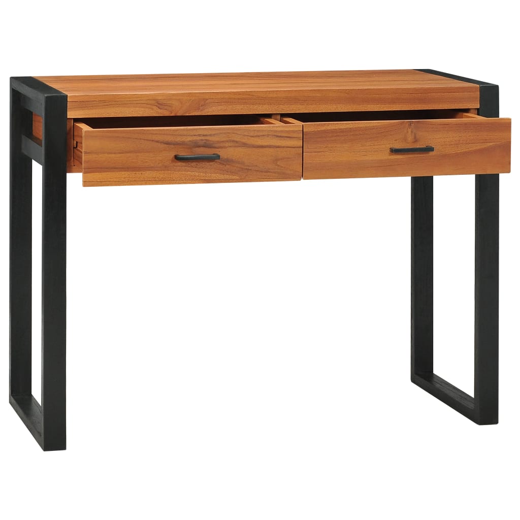 Desk with 2 Drawers 39.4"x15.7"x29.5" Teak Wood