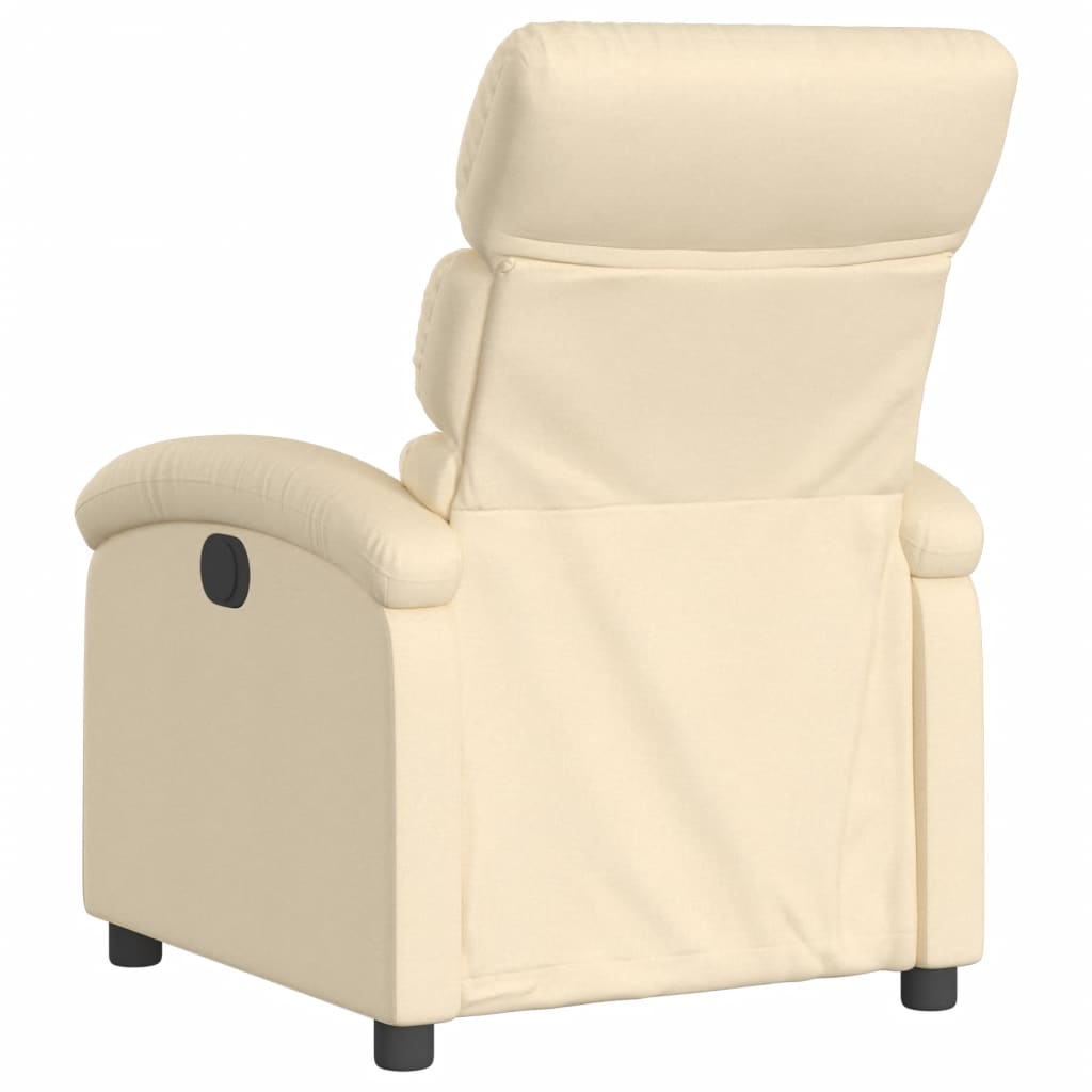 Electric Recliner Chair Cream Fabric