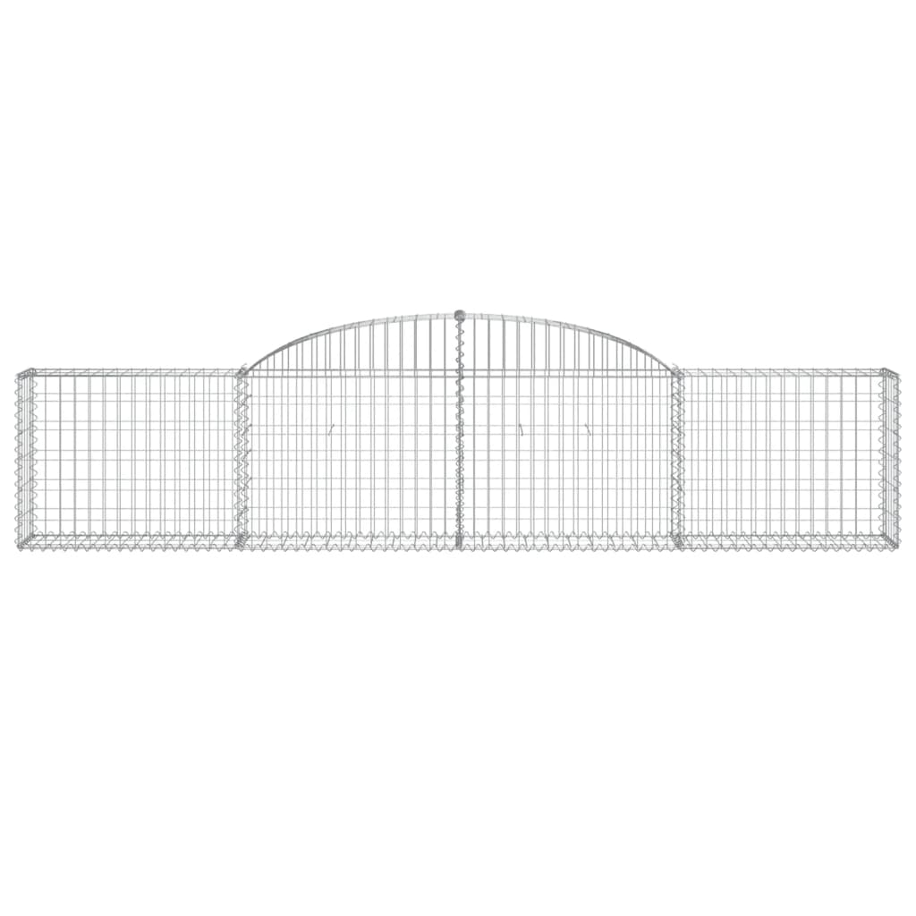 Arched Gabion Baskets 4 pcs 118.1"x11.8"x23.6"/31.5" Galvanized Iron