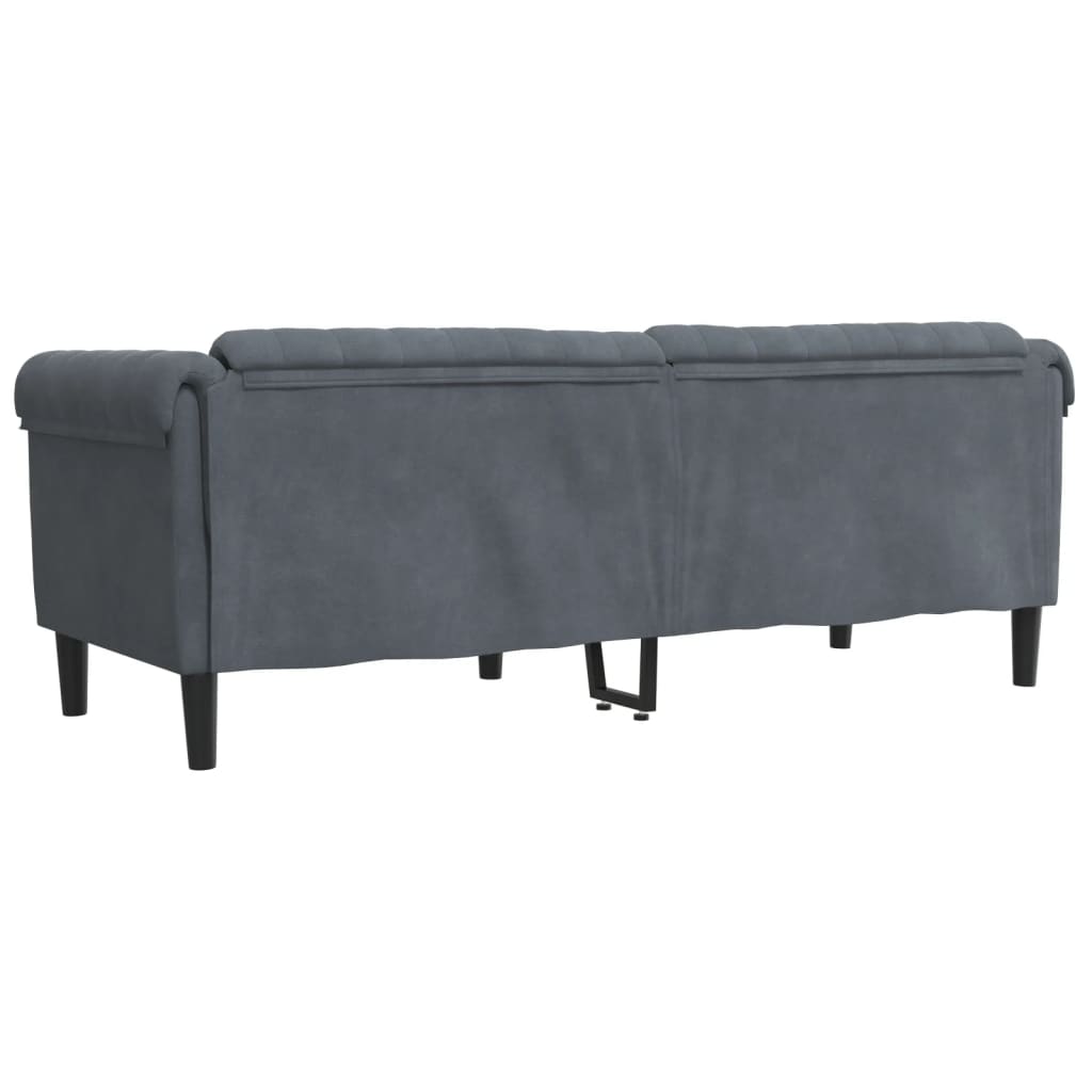 Sofa 3-Seater Dark Gray Velvet