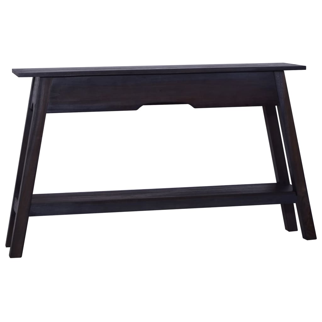 Console Table Black 47.2"x11.8"x29.5" Solid Mahogany Wood