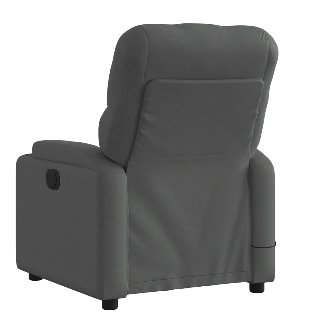 Massage Recliner Chair Dark Gray Fabric