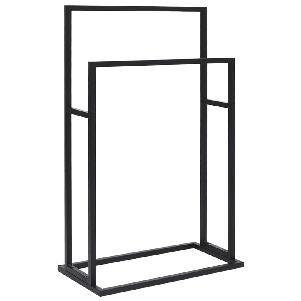 Freestanding Towel Rack Black 18.9"x9.4"x30.9" Iron