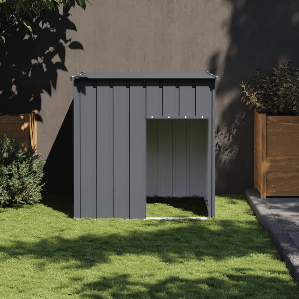 Dog House with Roof Light Gray 43.3"x40.6"x42.9" Galvanized Steel