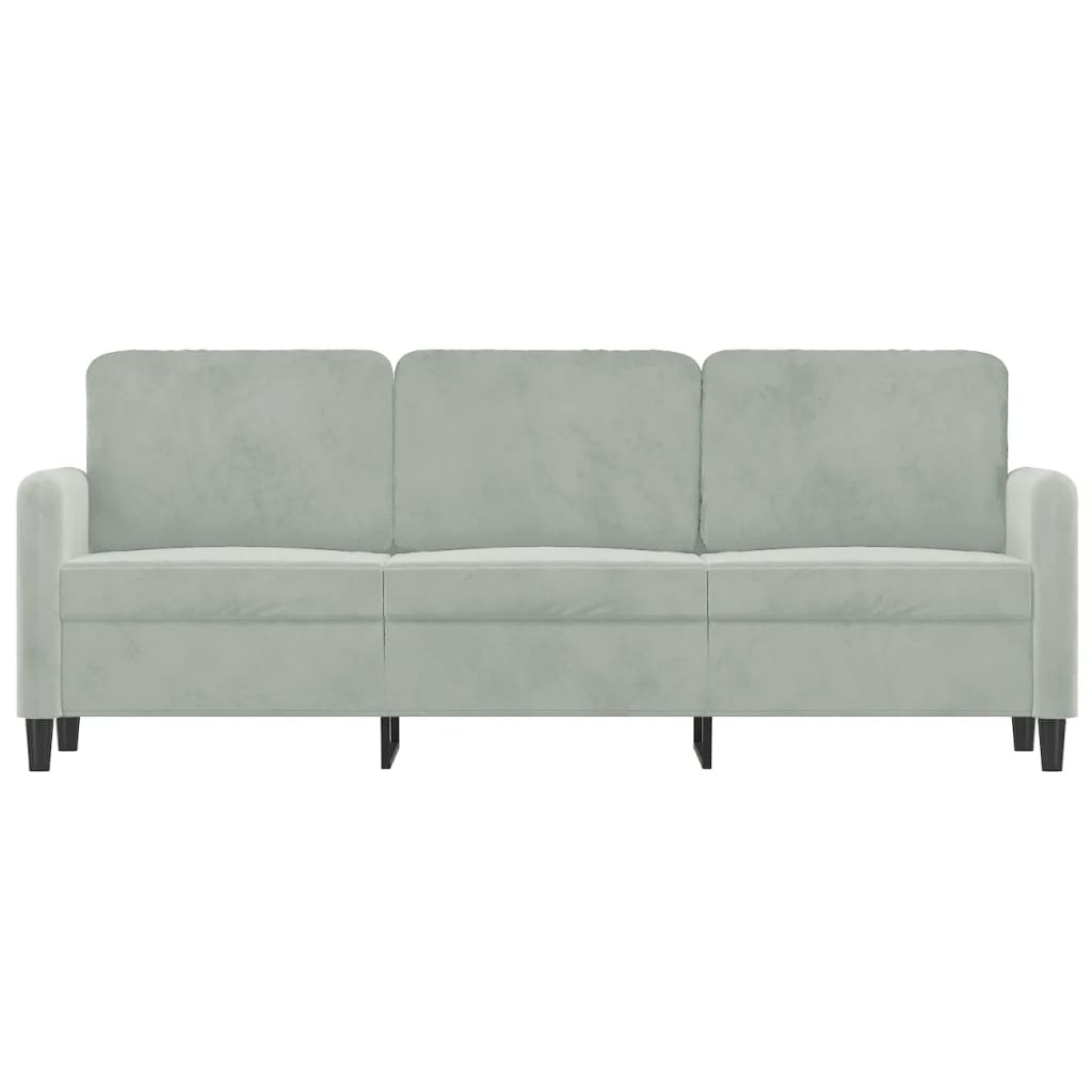 3-Seater Sofa Light Gray 70.9" Velvet