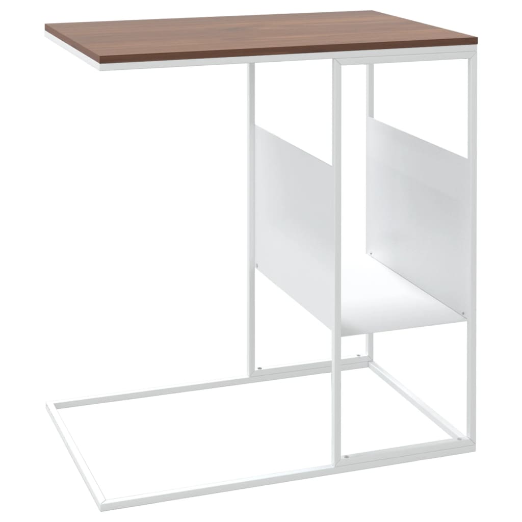 Side Table White 21.7"x14.2"x23.4" Engineered Wood