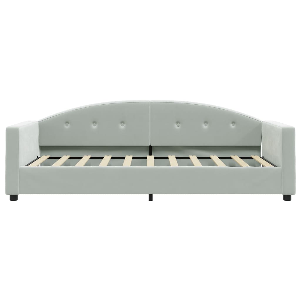 Day Bed without Mattress Light Gray 39.4"x74.8" Velvet