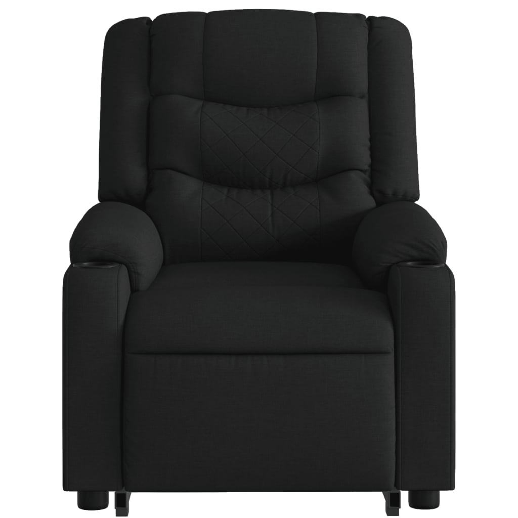 Electric Stand up Massage Recliner Chair Black Fabric