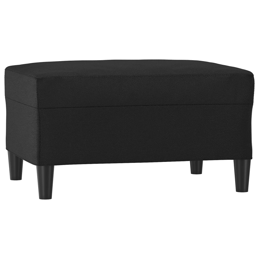 Footstool Black 27.6"x21.7"x16.1" Faux Leather