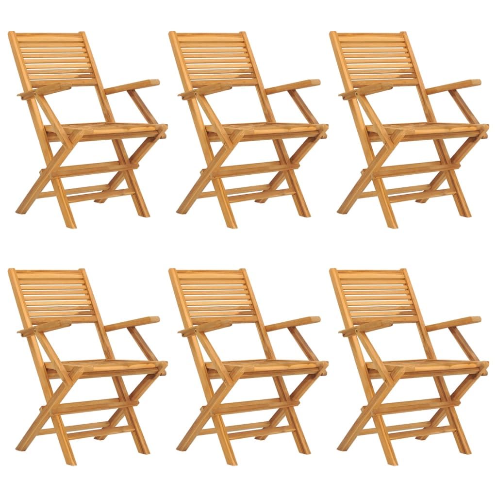 Folding Patio Chairs 6 pcs 21.7"x24.4"x35.4" Solid Wood Teak